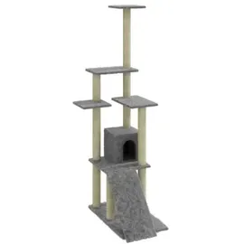 vidaXL Kratzbaum 54 x 54 x 155 cm hellgrau