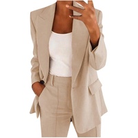 Awrvia alle angeboten Damen Hosenanzug Elegant Business Anzug Set Revers Büro Blazer und Hose 2-teilig 2PC Lässige Zweiteiler Hohe Taille Hosenanzug Slimfit Festlich Abendanzug Chiffon Streetwear - L