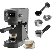 Electrolux E6EC1-6BST Explorer 6 Espresso-Cappuccino-Maschine, Wärmekontrolltechnologie, herausnehmbares Abtropfblech, Milchaufschäumer, 1250-1450 W