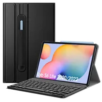 Fintie Tastatur Hülle (Französisch AZERTY) für Samsung Galaxy Tab S6 Lite 10.4 Tablet-PC, Schwarz