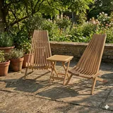 prestige home living outdoor 2er Set Holzliegestuhl mit Tisch aus Akazie klappbar
