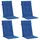 vidaXL Hochlehner Auflage 120 x 50 x 3 cm blau 4 St.