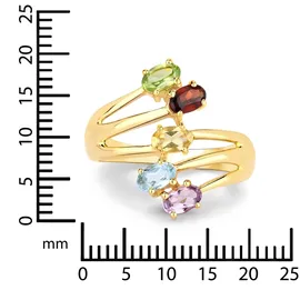 Rafaela Donata Ring Sterling Silber Amethyst in gelbgold | Gr.: 50