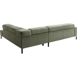 Home Affaire Ecksofa HOME AFFAIRE "Claya, L-Form, incl. Kopfteilverstellung, Breite 276 cm", grün (oliv), B:276cm H:71cm T:219cm, 95% Polyester, 5% Nylon, Sofas, Ecksofa, wahlweise elektrischer Sitzvorzug