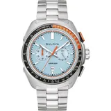 BULOVA 98B432 Herrenuhr Chronograph Racer Stahl/Hellblau