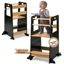BABY VIVO Lernturm Noah höhenverstellbar Holz schwarz
