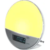 Miraval Lichtwecker DAB+ FM Radiowecker Sonnenaufgangssimulation 20 Stufen USB Port 7 Farben Sleeptimer Leuchtwecker Tageslichtwecker Kinderwecker
