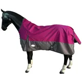 eQuitack Your Passion Is Our Mission Regendecke Winterdecke Turnout 100% Wasserdicht 600D mit Fleece Highneck Multi Farbe Raspberry/Grau - 155cm