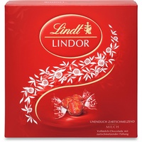 Lindt Schokolade LINDOR Präsent Box Milch | 187 g | Ca. 15 Kugeln Vollmilchschokolade mit zartschmelzender Füllung in Präsent Edition | Pralinengeschenk | Schokoladengeschenk