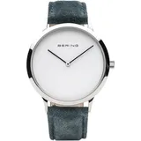 BERING Damen Uhr Armbanduhr - 14937-204 Leder - Grau/Weiß