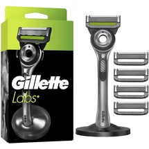 Gillette Labs mit Reinigungs-Element, Rasierer für Männer, 1 Handstück - 5 Ersatzklingen, mit magnetischem Dock