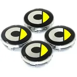 TRFAN 4 Stück Auto Nabendeckel Nabenkappen für Smart Fortwo 451 453 Forfour 450 452 454 Cabrio Roadster 60mm Wasserdicht Rostfrei Auto Radnabendeckel ZubehöR,A