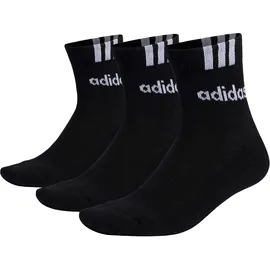adidas 3er Pack Linear Half-Crew Cushioned Socken Black/White 31-33