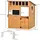 Outsunny Spielhaus Kinderspielhaus aus Holz Natur