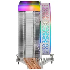 Mars Gaming MCPU-VR Weiß, CPU Kühlkörper, Dual Infinity Mirror ARGB, 4 HCT Heatpipes, 180W TDP, Ultra-quiet PWM 12cm Lüfter