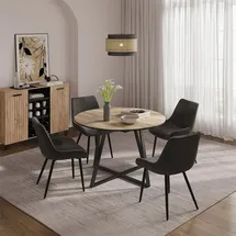 Vicco Loyd Ø 120 cm Eiche rustikal/schwarz