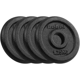 rebel electro Gusseisen-Gewichtsset 4x1,25kg Gewichte 31mm Classic