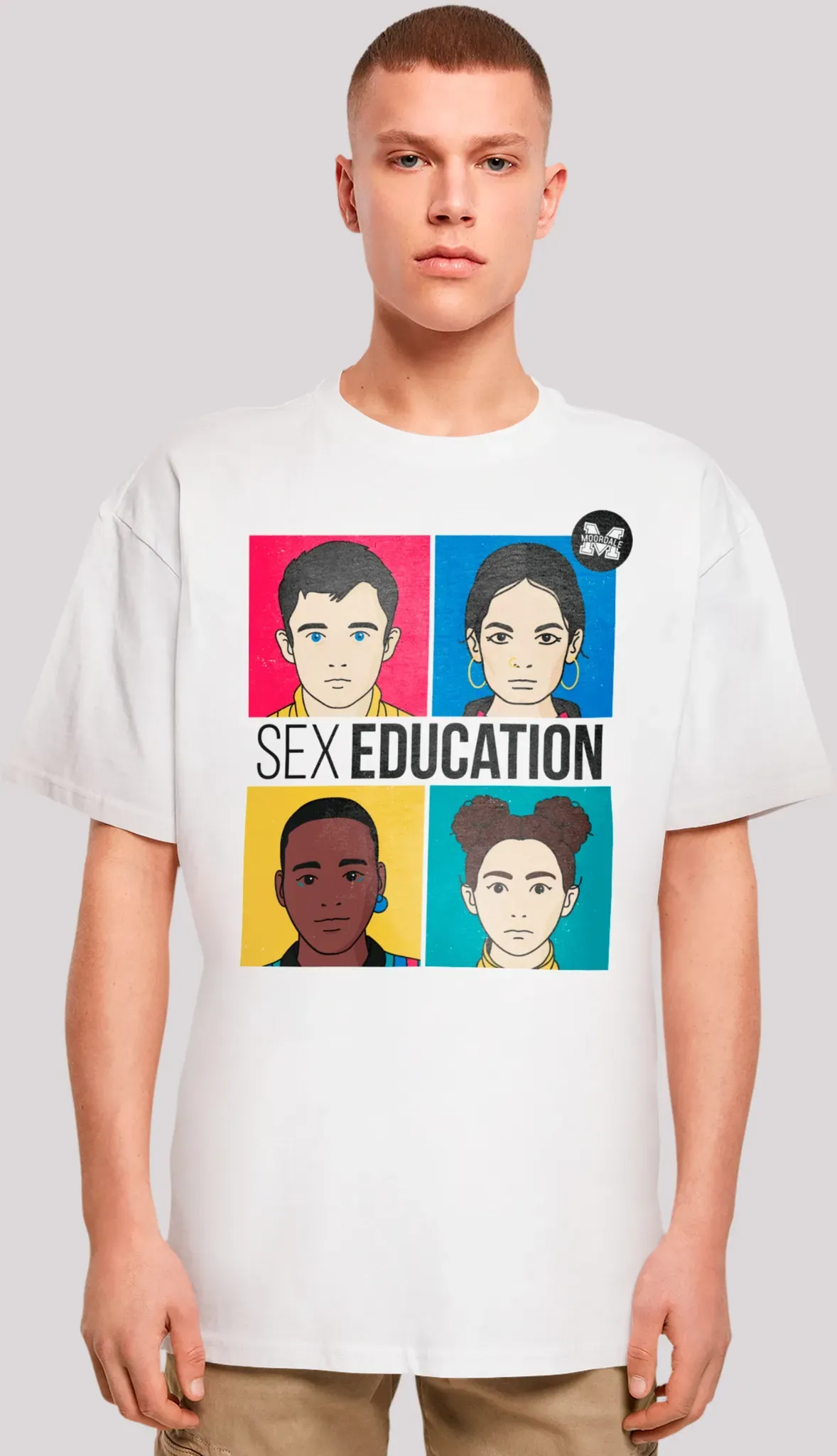 T-Shirt F4NT4STIC "Sex Education Teen Illustrated" Gr. XXL, weiß Herren Shirts T-Shirts Premium Qualität