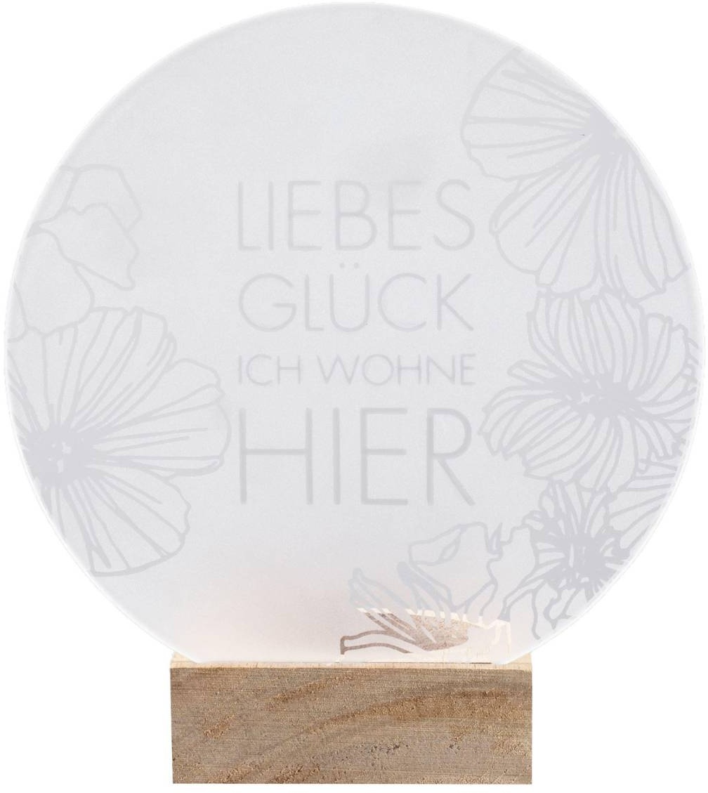 räder Living Glaspoesie Teelicht Liebes Glück 15x17 cm Glas Akazienholz