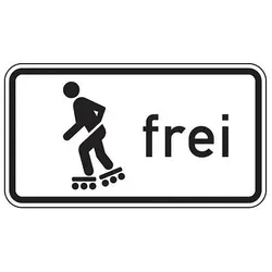 Verkehrszusatzzeichen - Inline-Skaten und Rollschuhfahren frei, 1020-13
