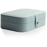 Kitchnexus Kleine Schmuckkästchen Schmuckbox aus PU-Leder, Kleines Tragbar Reisen Schmuckkasten für Mädchen und Damen Geschenk - Blau
