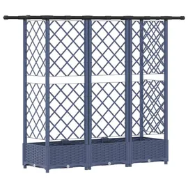 vidaXL Hochbeet mit Rankgitter und Dach 164 x 40 x 123 cm Grau