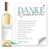 SpecialMe® Weinetiketten Weinflaschenetiketten personalisiert Flaschenetiketten selbstklebend Wein Geschenk Danke Blau unisize