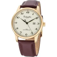 EICHMÜLLER Herrenuhr Edelstahl 42 mm (goldfarben-Weiss-braun)