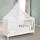 roba Mulitfunktionsbett Sterne grau mit Beistellfunktion, Lattenrost, Matratze, Bettreduzierer, Himmel, Himmelstange, Kinderbett, Anstellbett, Babybet, 0176W-16V191, weiss