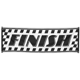 Boland Wanddekoobjekt Polyester Banner Racing Zielflagge schwarz-weiß kariert 74x220 cm, Mit Metallösen für einfaches Aufhängen schwarz|weiß