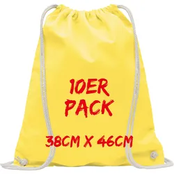 Texxilla Turnbeutel Mehrpack mit robusten Zugbändern, Gelb, gelb