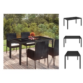 vidaXL Gartentisch Schwarz 150x90x75 cm Poly Rattan