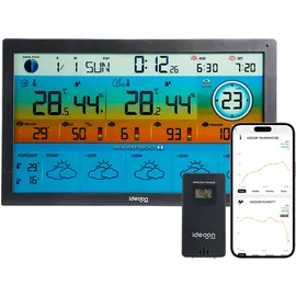 shop'n smile ideoon WLAN Funk Wetterstation mit XXL-Farb-Display Schwarz