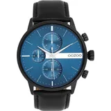 Oozoo Armbanduhr schwarz Leder Timepieces Herren Analog-Quarzuhr UOC11510 - Schwarz