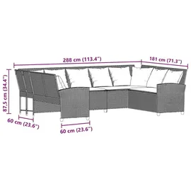 vidaXL Garten-Lounge-Set 9-tlg. beige