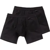 SCHIESSER Authentic Shorts mit Eingriff black M 2er Pack
