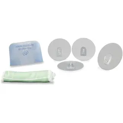 Novabest Zauberhaken Saughaken Magische Wunderhaken Set von Muxel 4-teilig, Runde Saughaken. Haken ohne Bohren wiederverwendbar