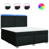 vidaXL Boxspringbett mit Matratze Schwarz 180x200 cm Stoff
