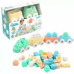 Play&Squish Bausteine - 12 Teile, mit Zug
