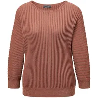 GOLDNER Rippenpullover mit Fledermausärmeln Cognac L
