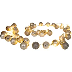 NÄVE Lichterkette "LED-Outdoor-Weihnachtslichterkette, Weihnachtsdeko aussen", gold (goldfarben), Flammen, Kabellänge 300m, Lichterketten, incl. Timer (6h an und 18h aus), Lichterkette: l: 240cm