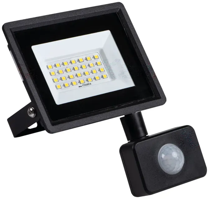 Kanlux miLEDo LED Außenstrahler GRUN 20W schwarz mit PIR-Sensor - neutralweiß (4000K)
