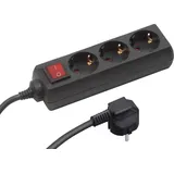 Meister Steckdosenleiste 3-fach - 1,4 m Kabel - schwarz - Kunststoffleitung - IP20 Innenbereich - Schalter / Steckerleiste / Mehrfachsteckdose / Tischsteckdose / Tido 3-fach / 7430120