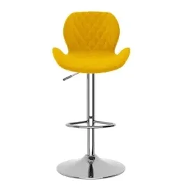 vidaXL Barhocker 2 Stk. Senfgelb Samt