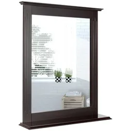 Costway Schminkspiegel Hängespiegel, mit Ablage, 57 x 12 x 68,5 cm braun