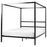 Beliani Himmelbett Metall schwarz 160 x 200 cm