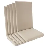 Beautissu 5er Set Hochlehner Auflage wasserdicht 100x50x5,5cm Beige - Beige