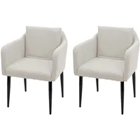 Mendler 2er-Set Esszimmerstuhl HWC-H93, Küchenstuhl Lehnstuhl Stuhl ~ Stoff/Textil