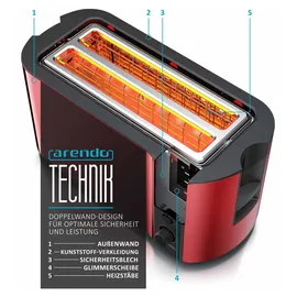 Arendo Toaster Langschlitz rot