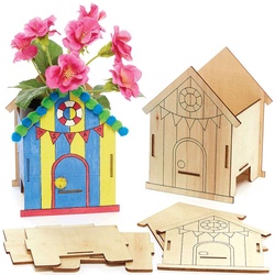 Blumentopf "Strandhaus" aus Holz (pro Set 3) Basteln mit Holz